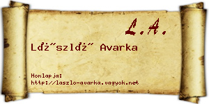 László Avarka névjegykártya
